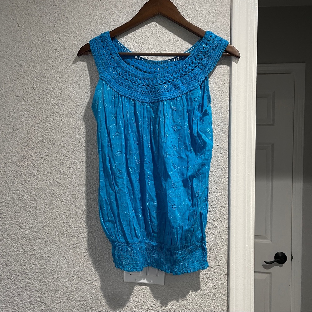 Jasmine Blue Sleeveless Women's Top S NWT